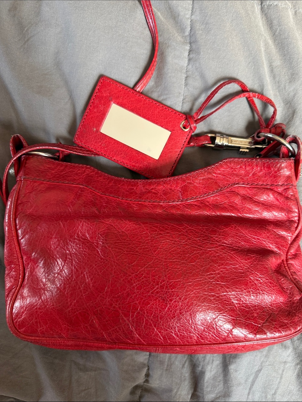 Balenciaga Red Leather Shoulder Bag - Picture 8 of 10